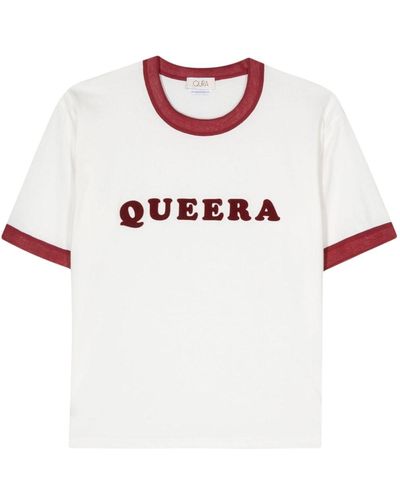 Quira Flocked-logo Cotton T-shirt - White