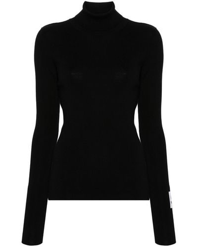 Moschino Roll-neck Cotton Sweater - Black