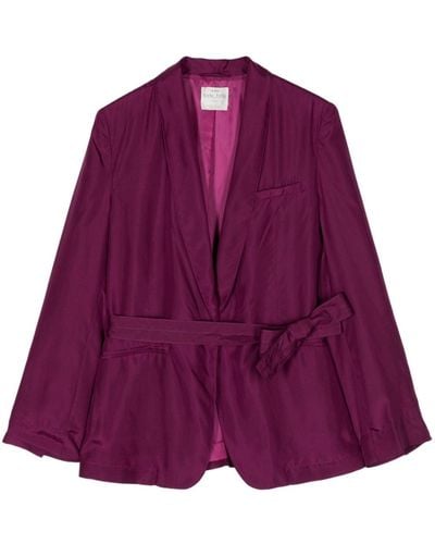 Forte Forte Habotai Silk Belted Jacket - Purple