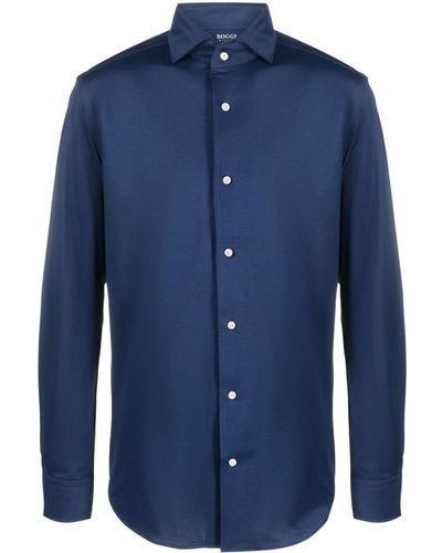 BOGGI Long-sleeve Jersey Shirt - Blue