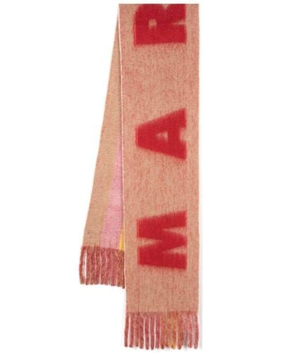 Marni Jacquard-Schal mit Logo - Rot
