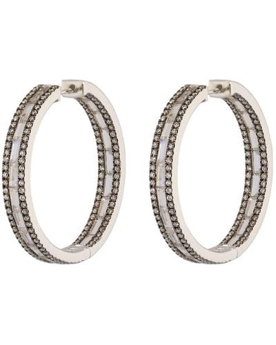 Katherine Jetter 18kt White Gold Diamond Hoop Earrings - Metallic