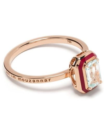 Selim Mouzannar 18kt Rose Gold Mina Tourmaline Ring - White