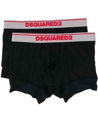 DSquared² Twee Boxershorts Met Logo - Zwart