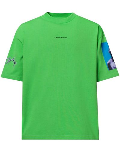 A BETTER MISTAKE Crawler オーバーサイズ Tシャツ - グリーン