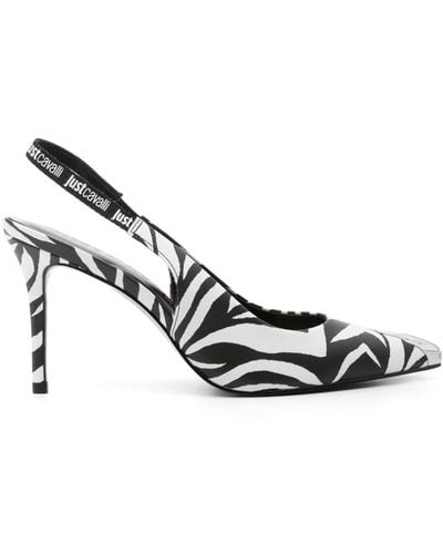Just Cavalli 100mm Slingback Court Shoes - White