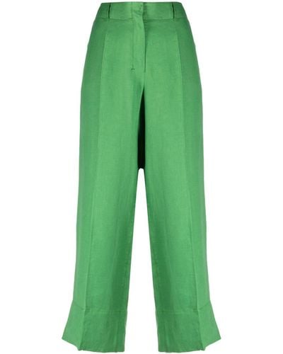 Max Mara Pantalones capri con efecto lavado - Verde