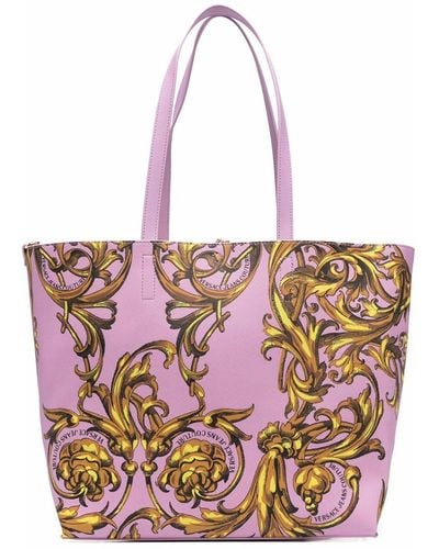 Versace Regalia Baroque-print Tote Bag - Purple