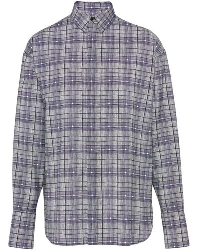 Ferragamo Plaid-pattern Cotton Shirt - Blue