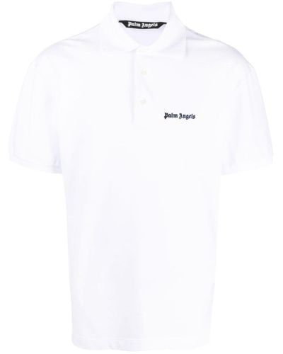 Palm Angels Poloshirt Met Geborduurd Logo - Wit