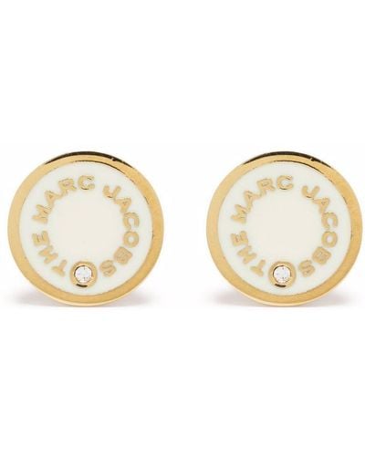 Marc Jacobs Women Medallion Stud Earrings Cream - Metallic