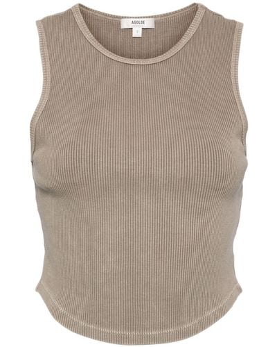Agolde Ribbed-knit Tank Top - Brown