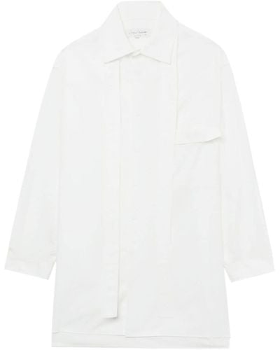 Yohji Yamamoto Scarf-detail Cotton Shirt - White