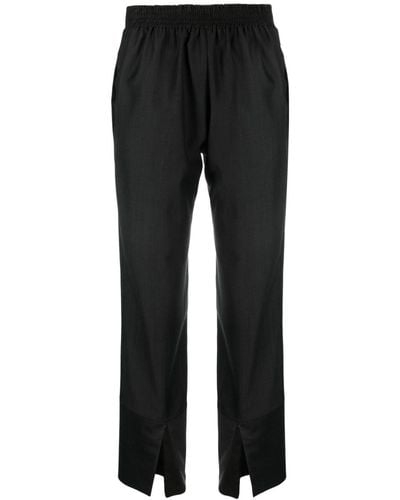 Ibrigu Elasticated-waist Virgin Wool Cropped Pants - Black