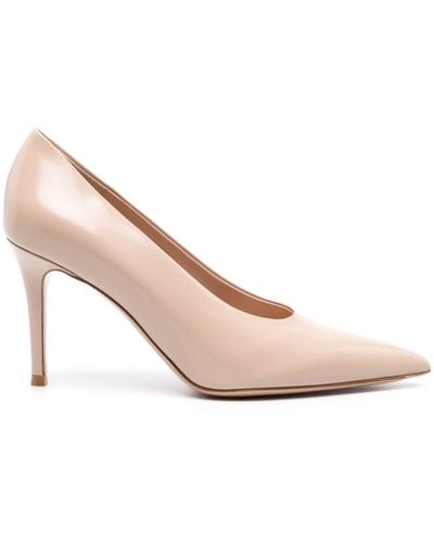 Gianvito Rossi Pointed-toe Leather Pumps - Pink