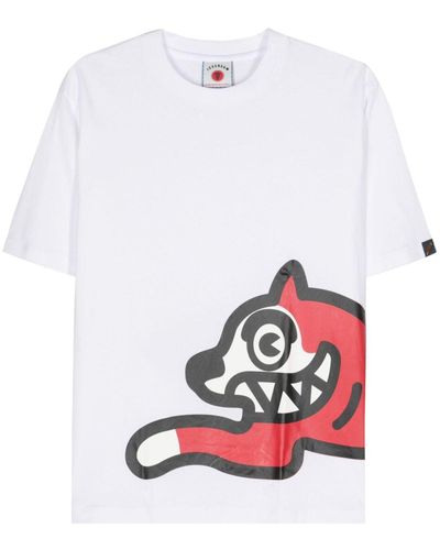 ICECREAM T-Shirt mit Running Dog-Print - Weiß