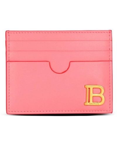 Balmain Leather B-buzz Card Holder - Pink