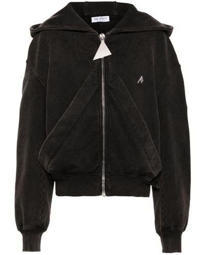 The Attico Wide-sleeves Cotton Hoodie - Black