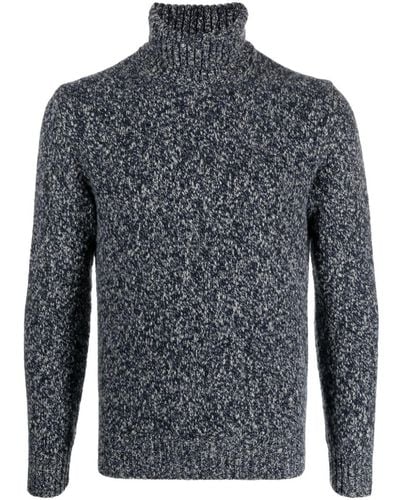Cruciani Roll-neck Mélange Wool Sweater - Gray
