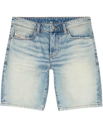 DIESEL Fin Mid-rise Denim Shorts - Blue