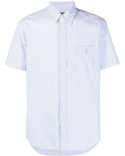 Polo Ralph Lauren Seersucker-Hemd mit Button-down-Kragen - Blau