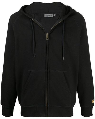 Carhartt Hooded chase jacket man black in cotton - Nero