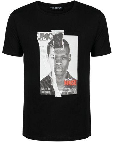 Neil Barrett T-shirt con stampa collage - Nero