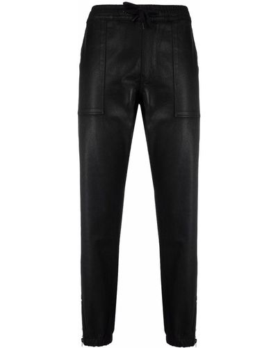 Hudson Jeans Pantalon de jogging en cuir artificiel - Noir