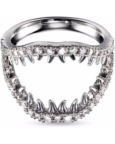 Tasaki 18kt Danger Gulper Weißgoldring mit Diamanten - Mettallic