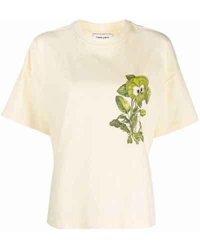 KENZO T-shirt Met Bloemenprint - Geel