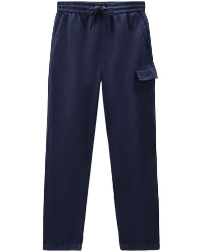 Woolrich Elasticated-waist Tapered Trousers - Blue