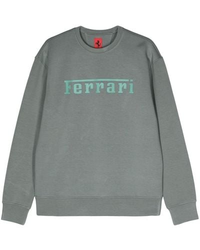 Ferrari Raised-logo Jersey Swetshirt - Grey