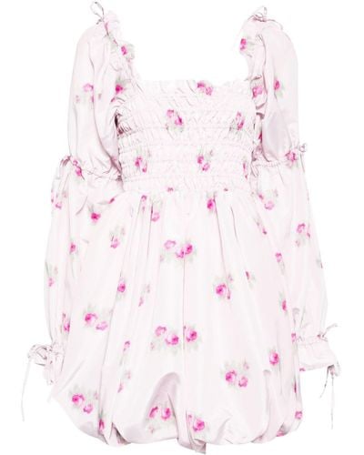 LoveShackFancy Janey Bubble Mini Dress - Pink