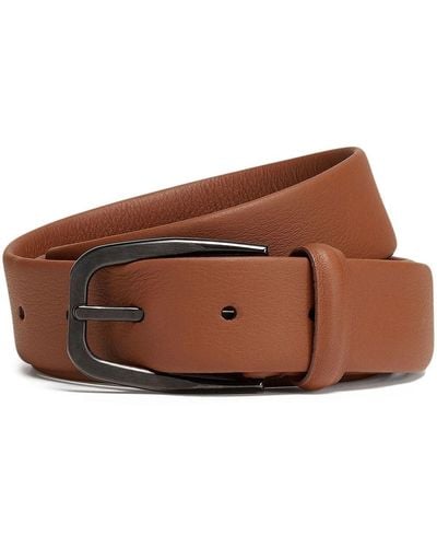 Zegna Grained Leather Belt - Brown