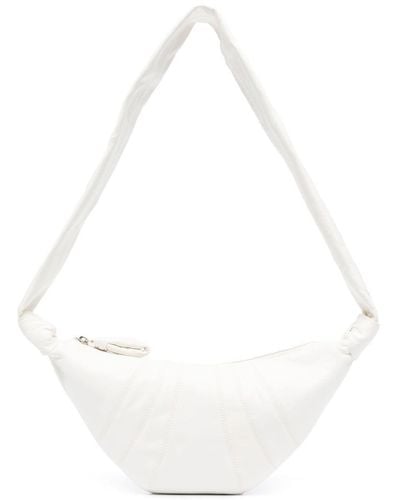 Lemaire Half-moon Leather Shoulder Bag - White
