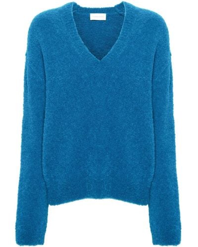 Christian Wijnants Kite V-neck Fleece Sweater - Blue