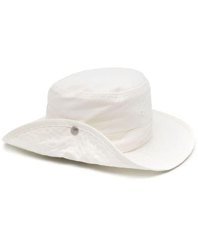 Jil Sander Sombrero de pescador con logo - Blanco