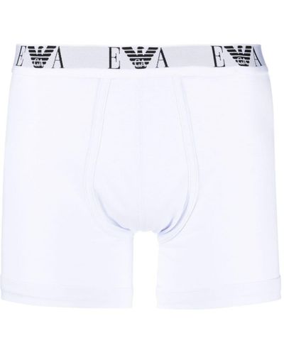 Emporio Armani Shorts mit Logo-Bund - Weiß