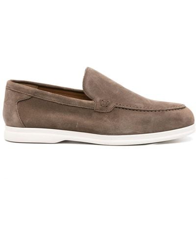 Doucal's Round-toe Suede Loafers - Brown