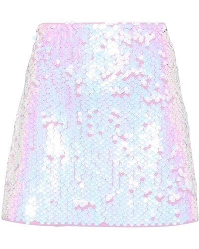 Maje Sequin-embellished Knitted Skirt - White