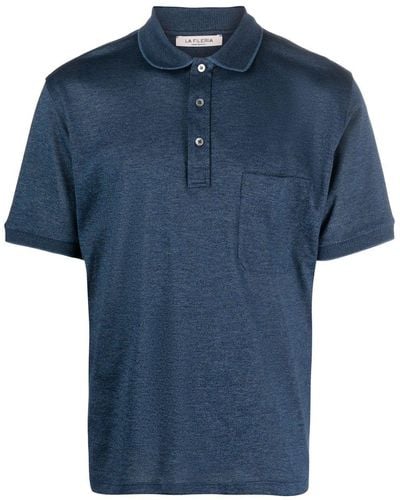 Fileria Short-sleeved Cotton Polo Shirt - Blue