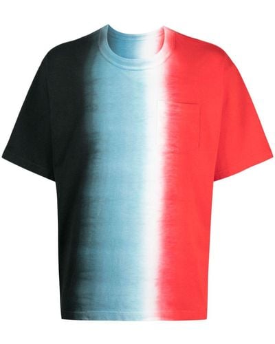 Sacai T-shirt Met Tie-dye Print - Rood