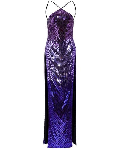 retroféte Rachel Embellished Long Dress - Purple