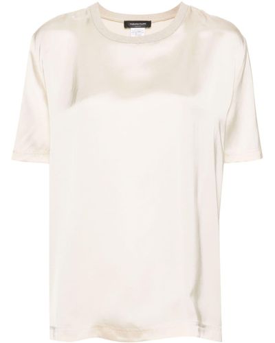 Fabiana Filippi T-Shirt mit Perlen - Weiß