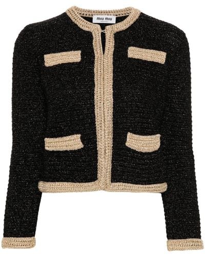 Miu Miu Cardigan en crochet - Noir