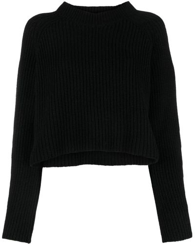 Societe Anonyme Emma Ribbed-knit Cropped Jumper - Black