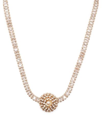 Anton Heunis Collar de cristal con perlas artificiales - Metálico
