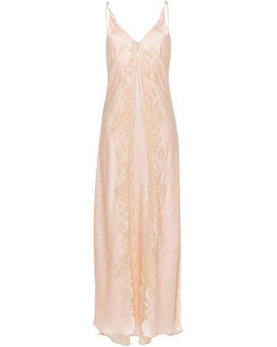Carine Gilson Lace-detail Silk Nightdress - White