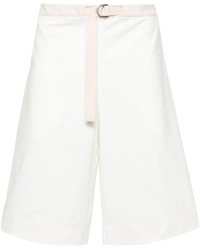 Jil Sander + Wide-leg Cotton Track Shorts - White