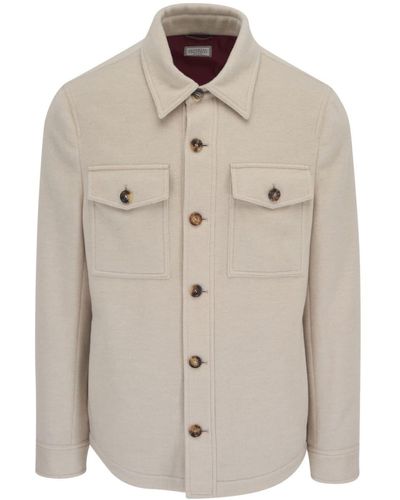 Brunello Cucinelli Cashmere Shirt Jacket - Natural